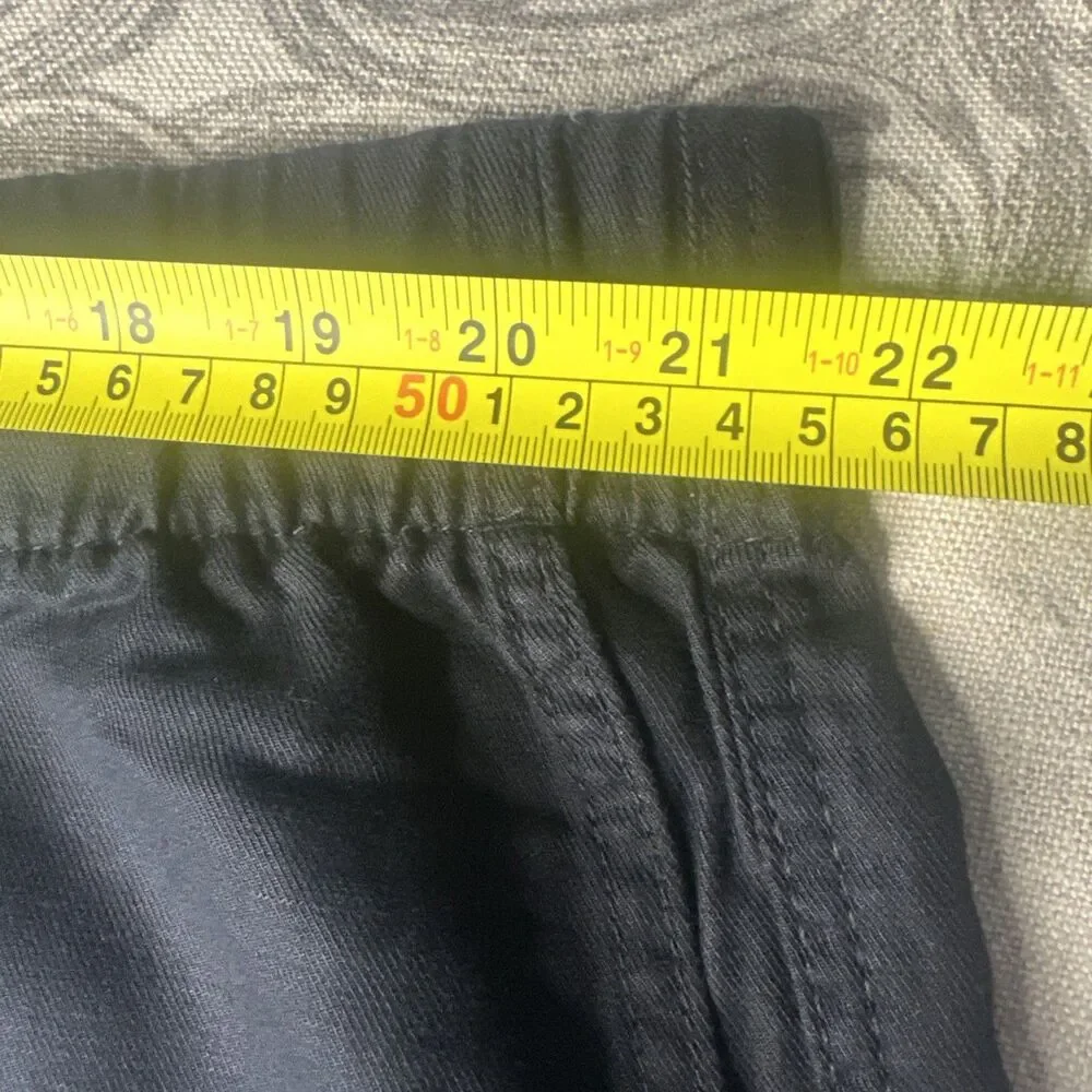 Banana Republic Linen Blend Tapered Crop Pull-On Pant - XXL - BLACK